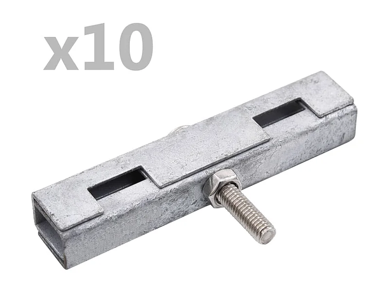 Set di 10 connettori per tappetino da giardino in argento a forma di U