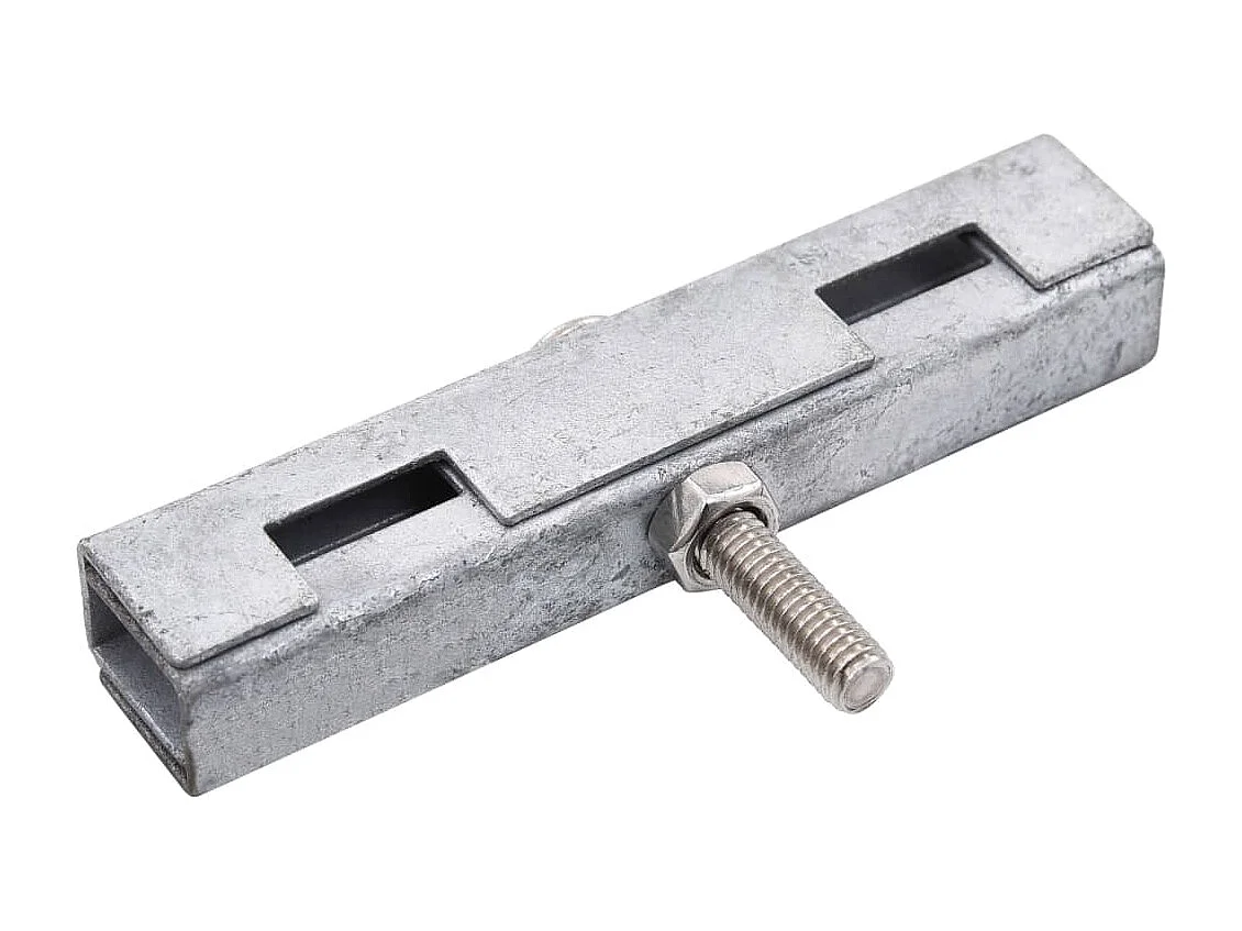 Conjunto de 10 conectores de tapete em forma de U para jardim prateado