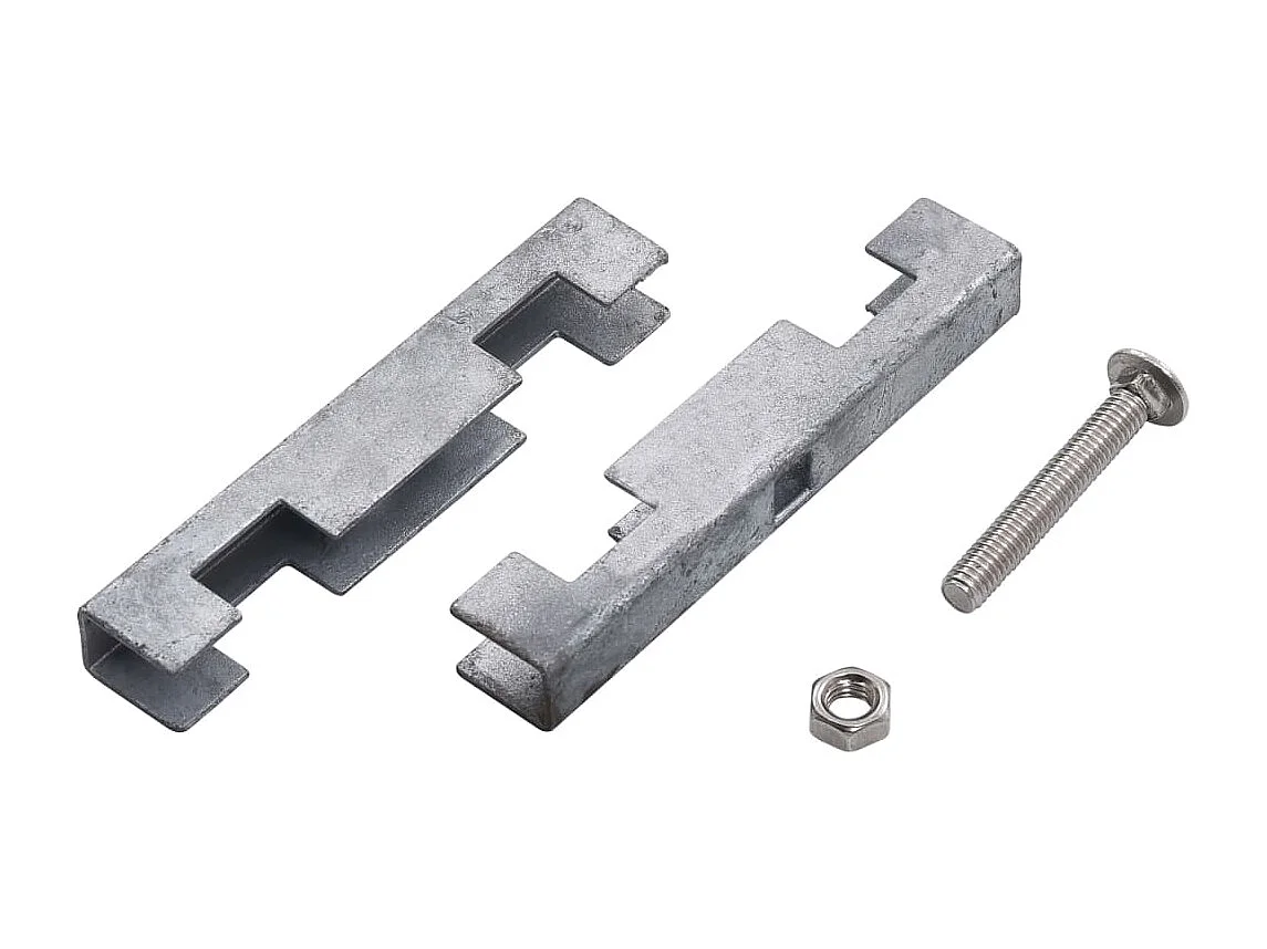 Conjunto de 10 conectores de tapete em forma de U para jardim prateado