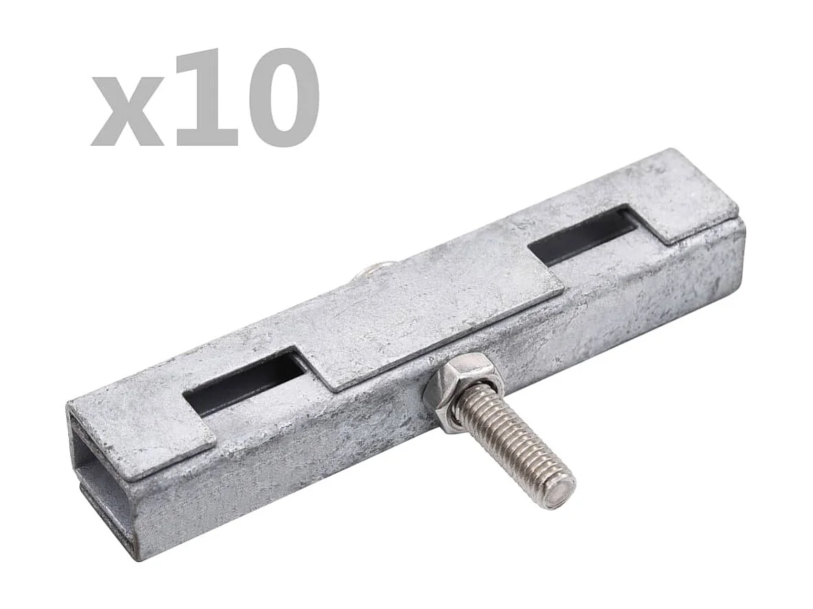 Ensemble de 10 connecteurs de tapis en U de jardin Argenté