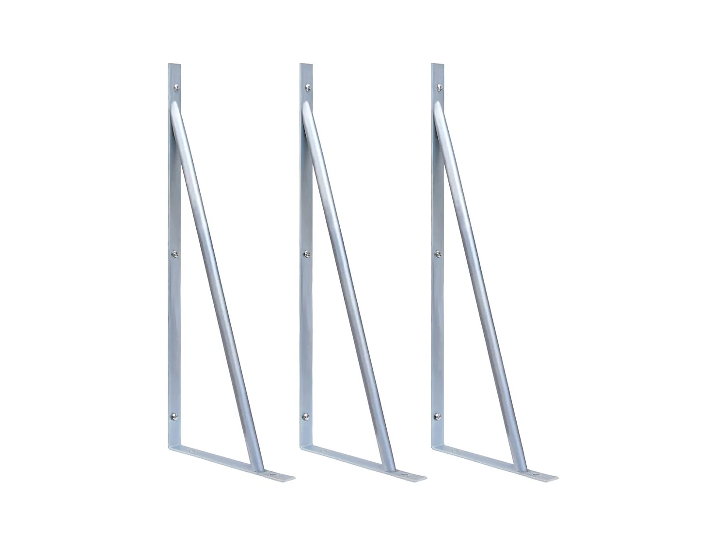 Supports pour poteau de clôture 3 pcs Acier galvanisé