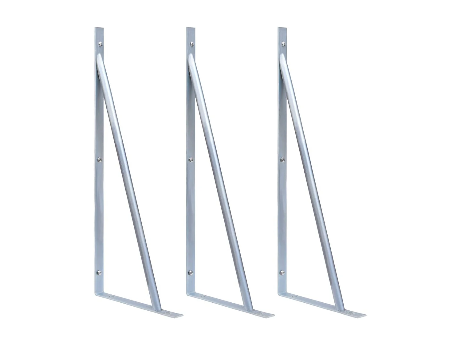 Supports pour poteau de clôture 3 pcs Acier galvanisé