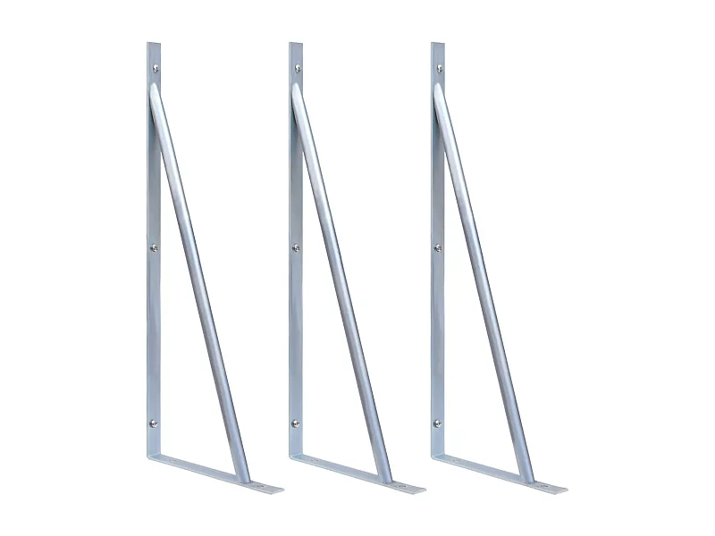 Supports pour poteau de clôture 3 pcs Acier galvanisé