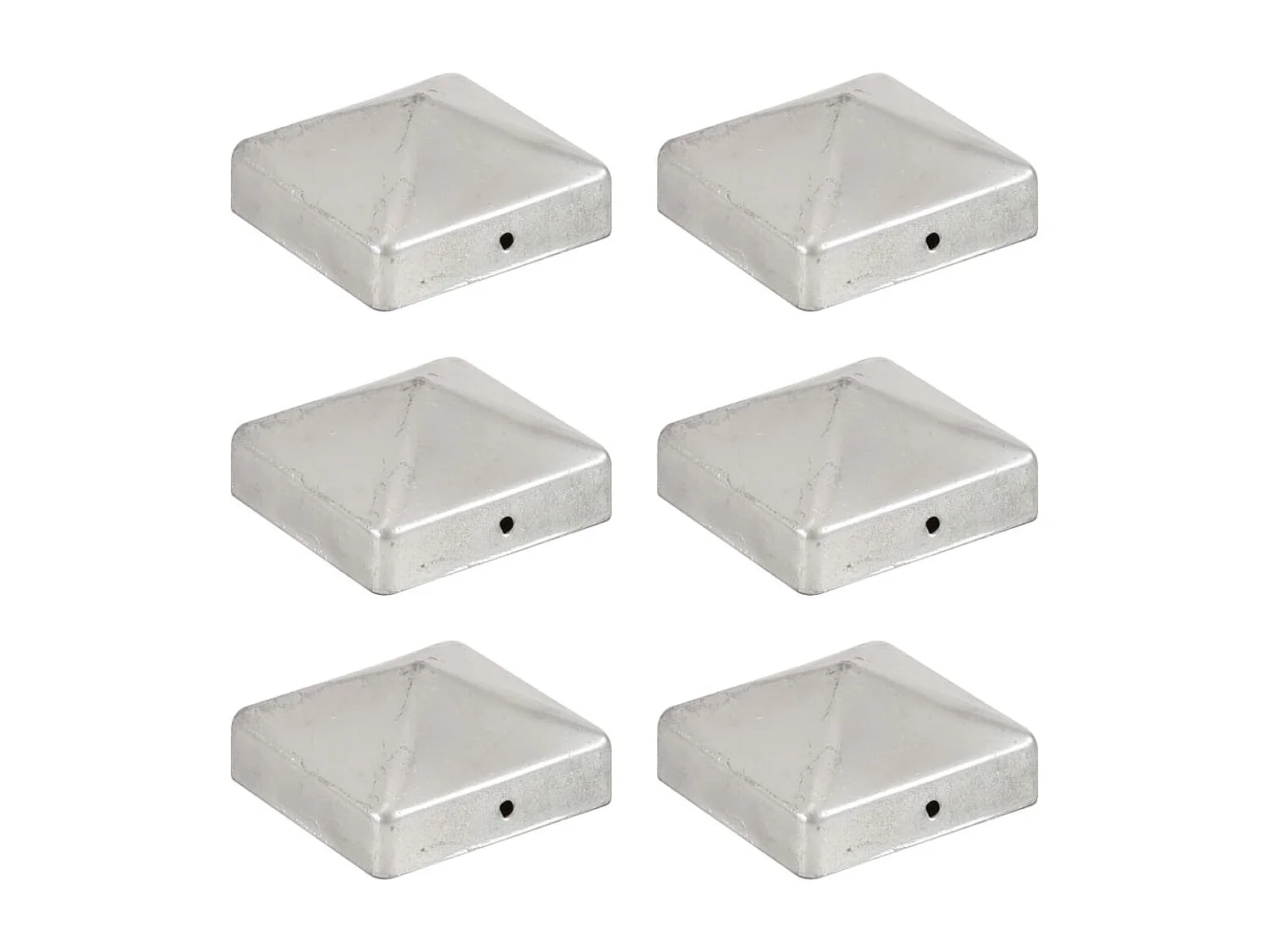 Tapas para postes de valla 6 piezas Metal galvanizado 71x71 mm