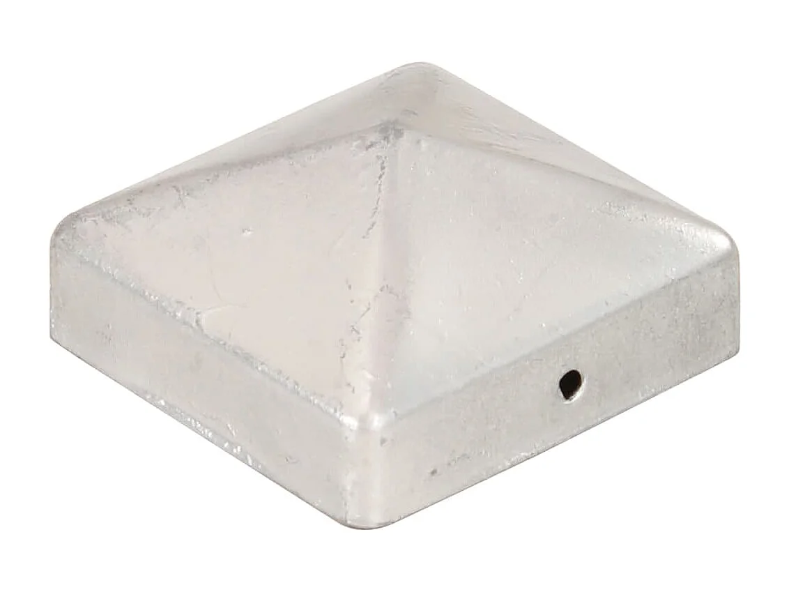 Tapas para postes de valla 6 piezas Metal galvanizado 71x71 mm