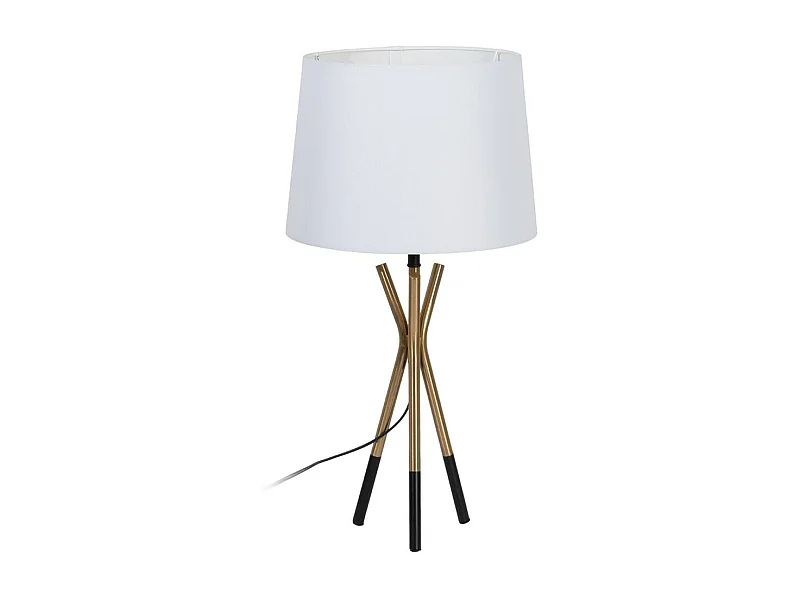 Lampe de Salon Blanc Noir Doré Fer