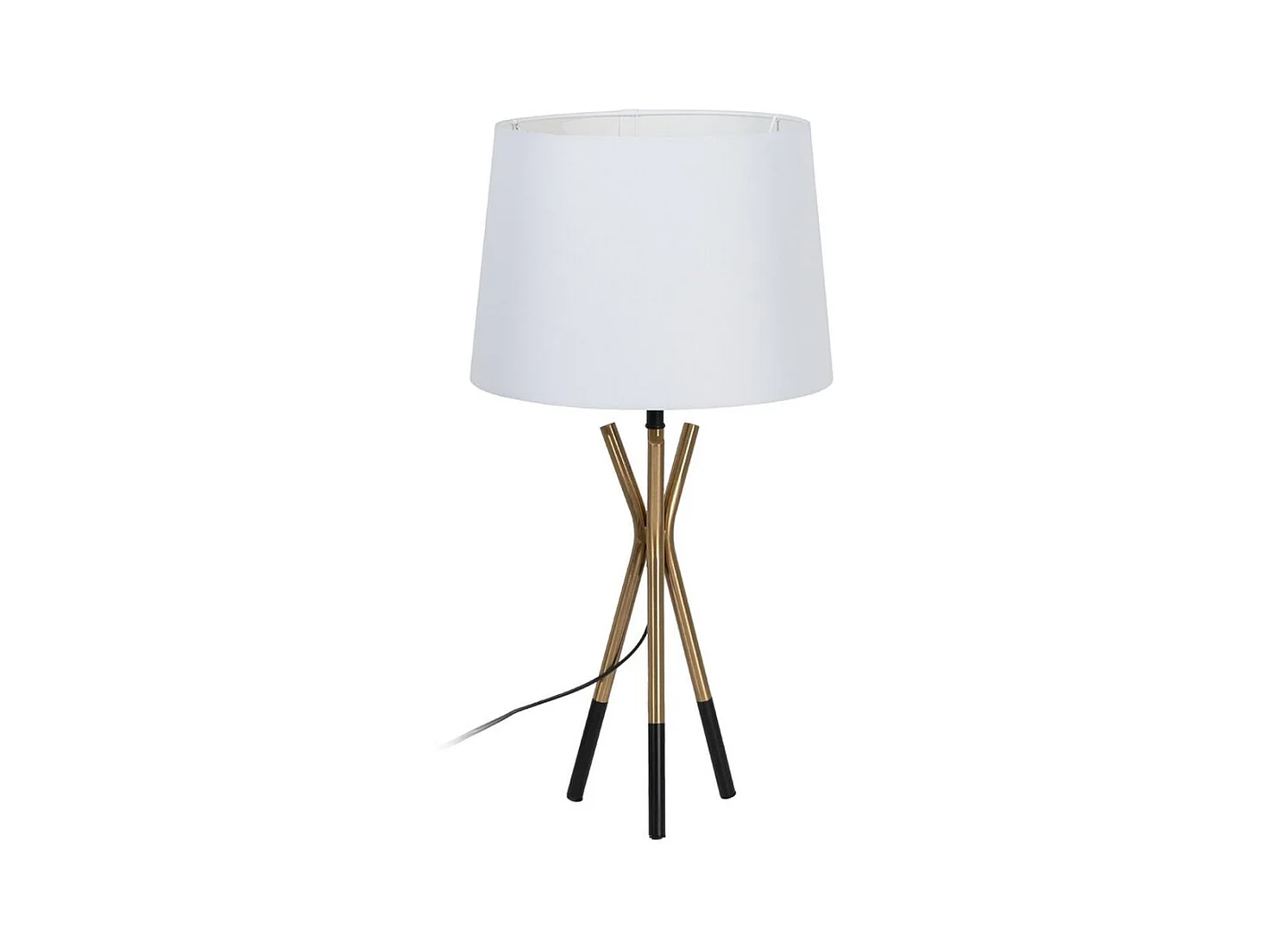 Lampe de Salon Blanc Noir Doré Fer