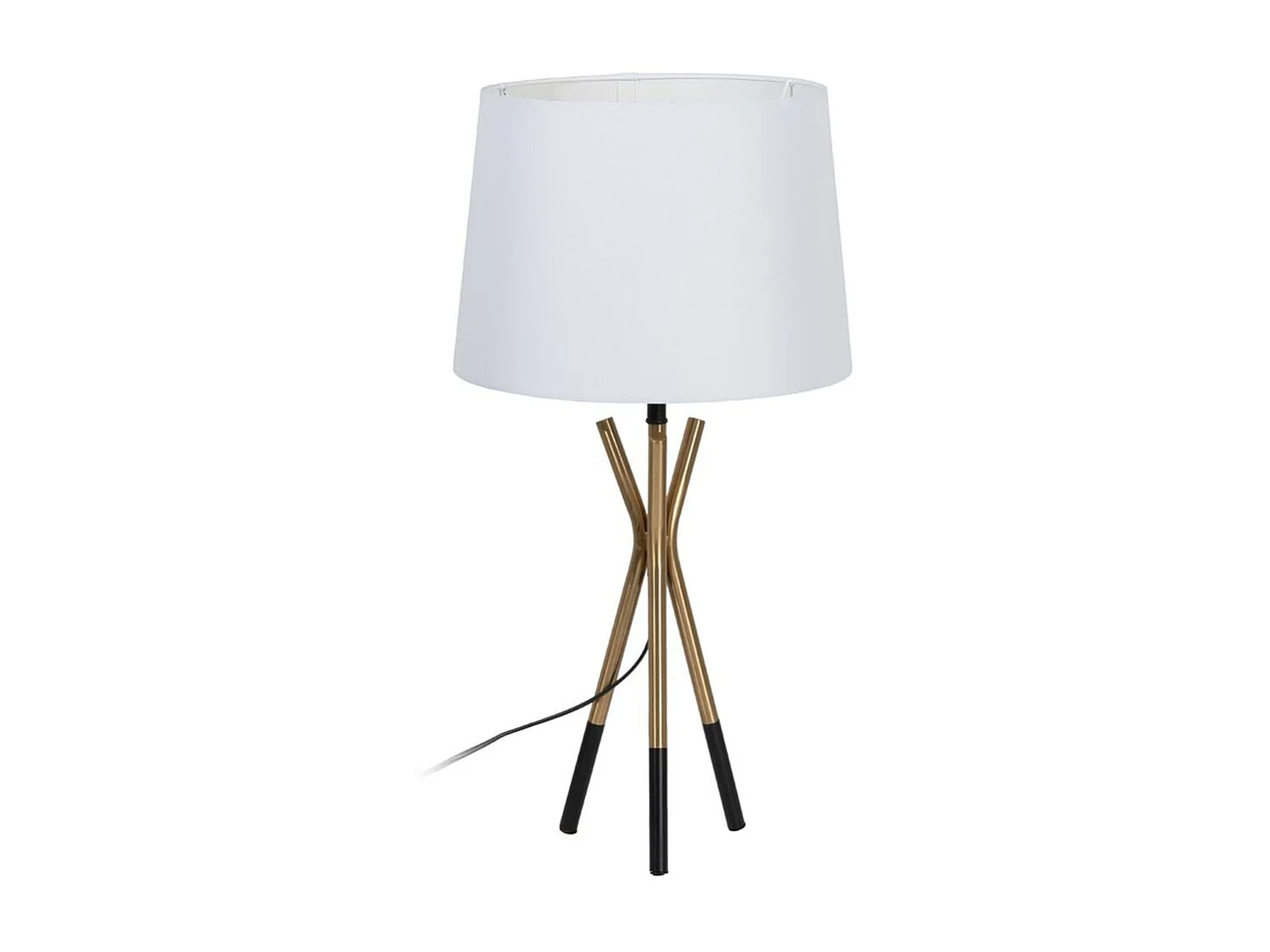 Lampe de Salon Blanc Noir Doré Fer