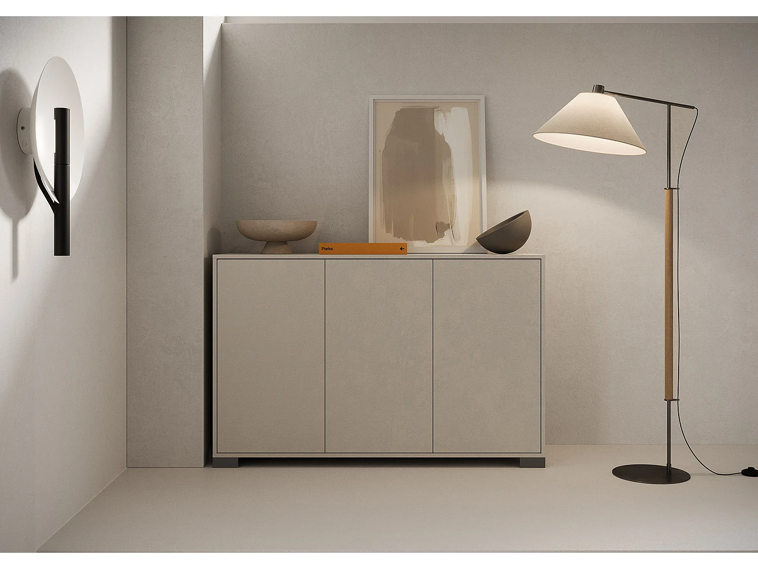 Aparador bajo 3 puertas 130x40x83 cm Lumina cachemira