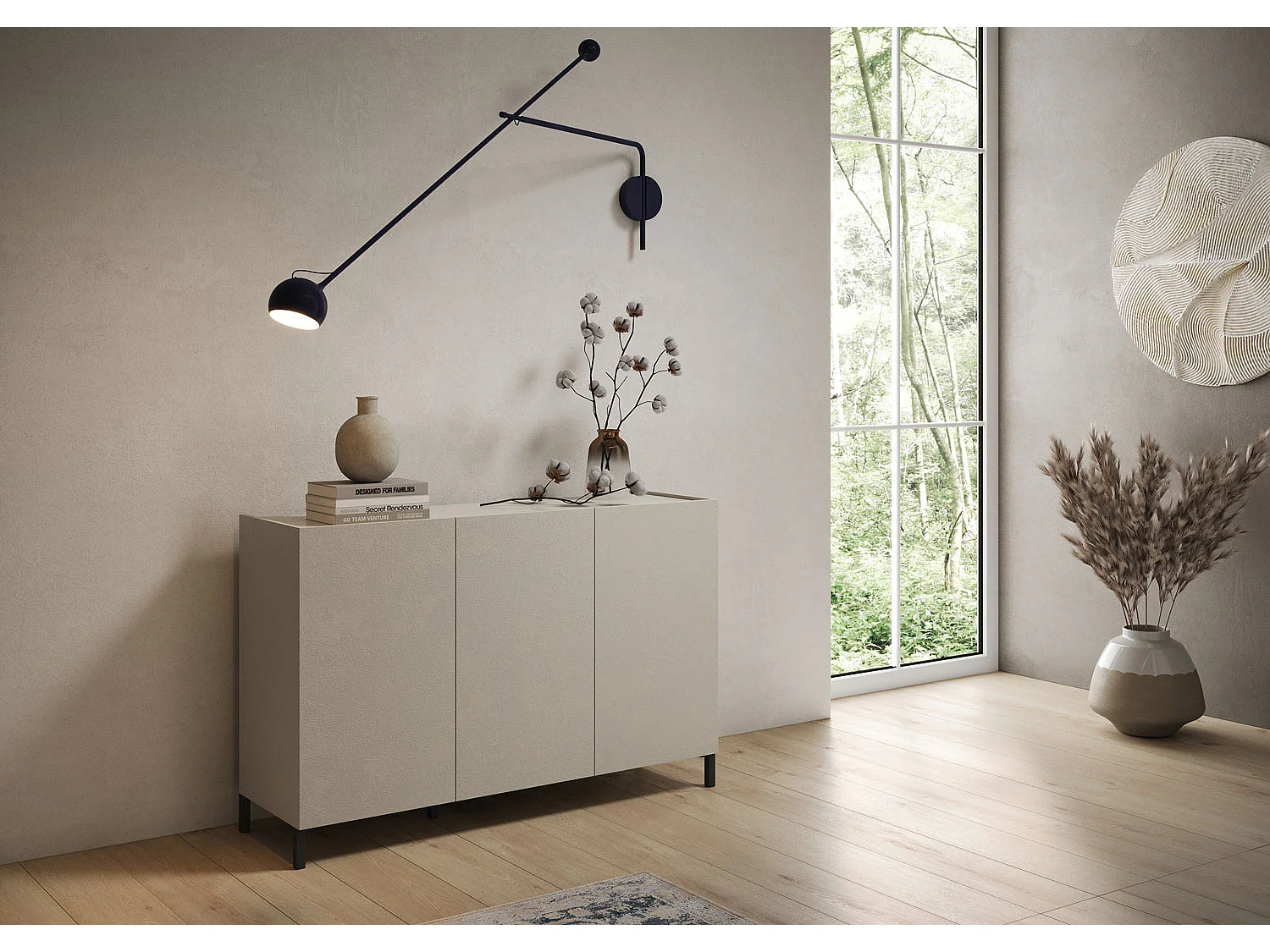 Kommode 3 Türen  130x40x84 cm Solaria cashmere