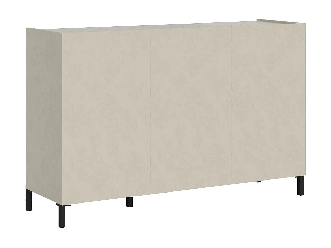 Buffet bas 3 portes et 4 tiroirs 130x40x84 cm Solaria cachemire