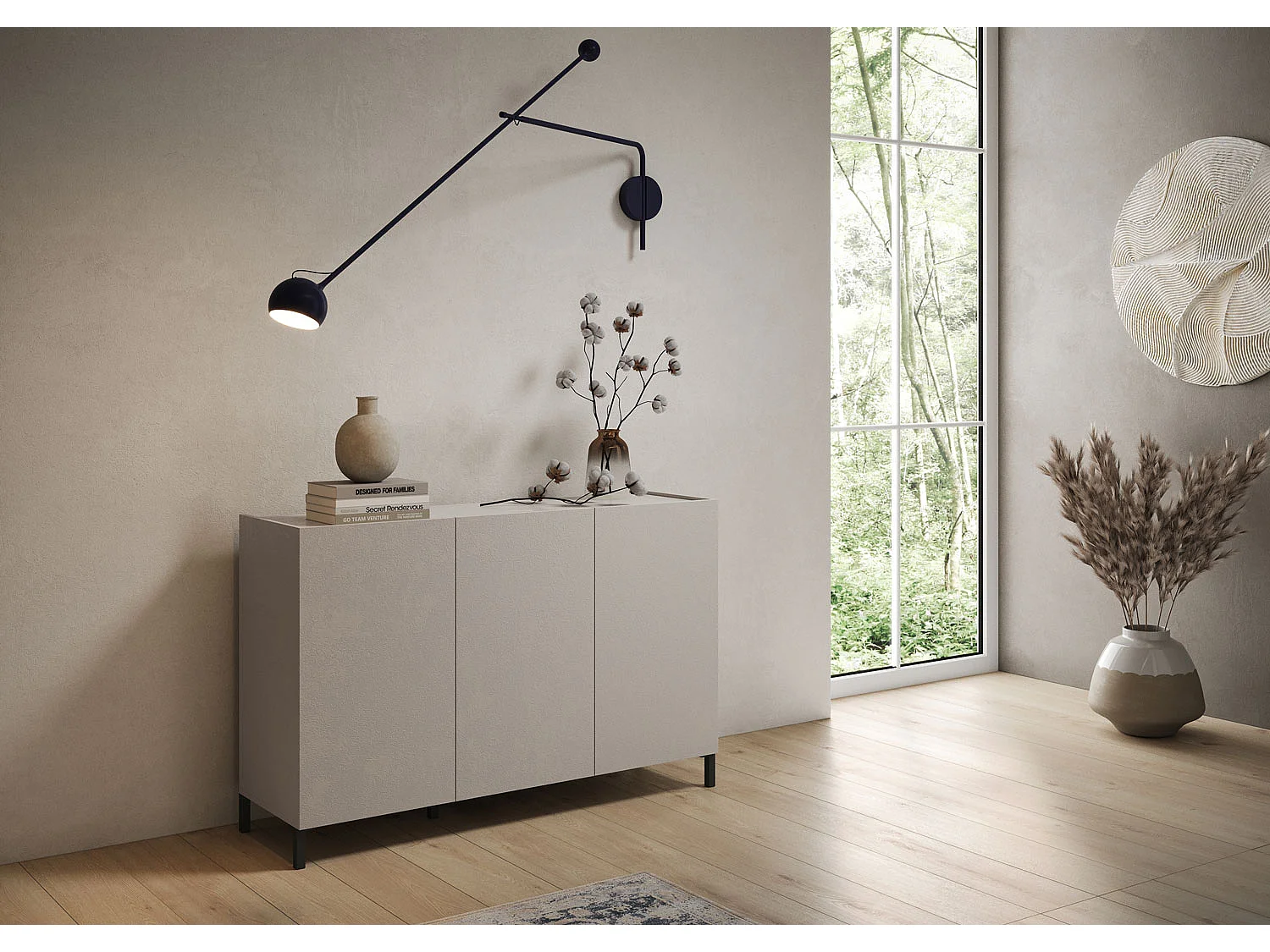 Dressoir met 3 deuren 130x40x84 kasjmier Solaria