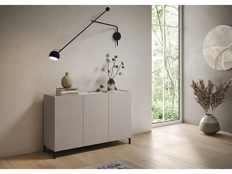 Madia 3 ante 130x40x84 cm Solaria cashmere