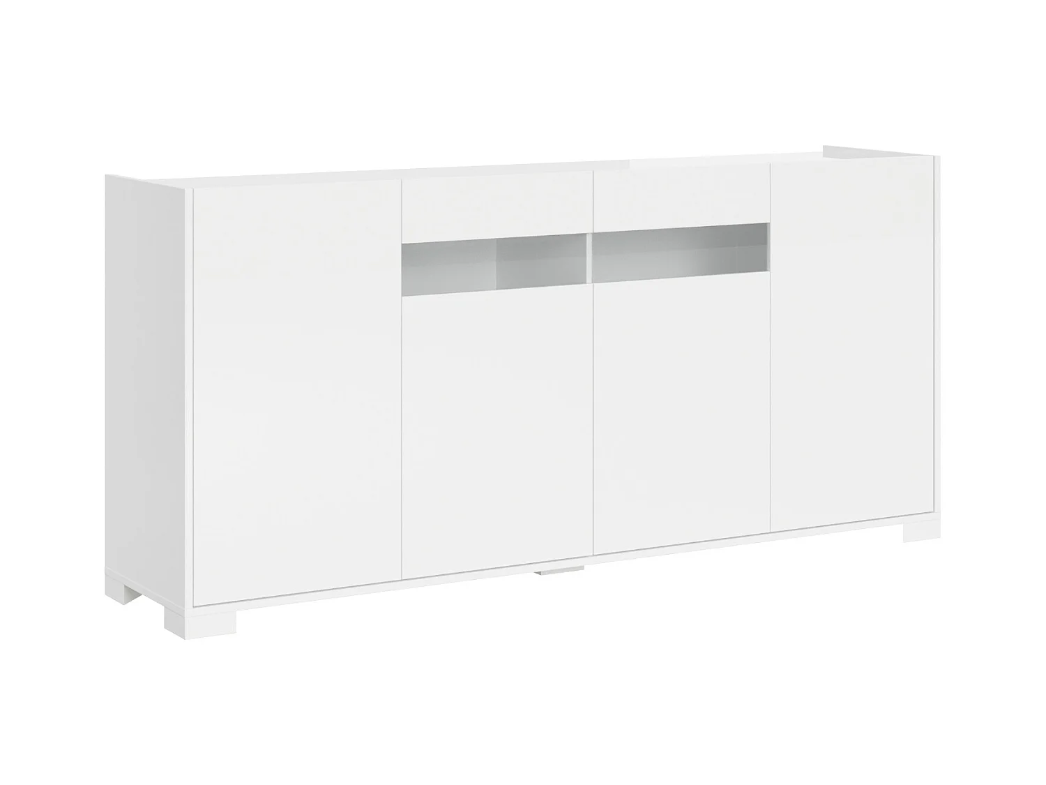 Buffet 4 portes 174x40x81 cm Riflesso blanc brillant