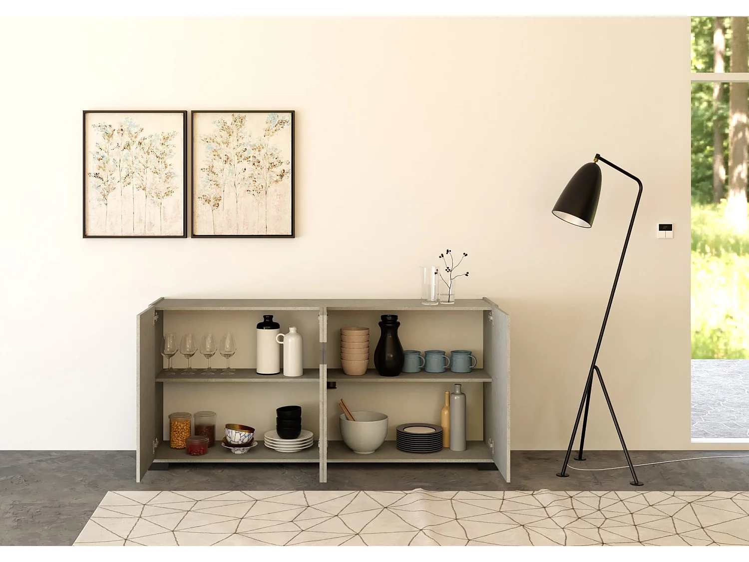 Dressoir met 4 deuren 174x40x81 kasjmier Riflesso