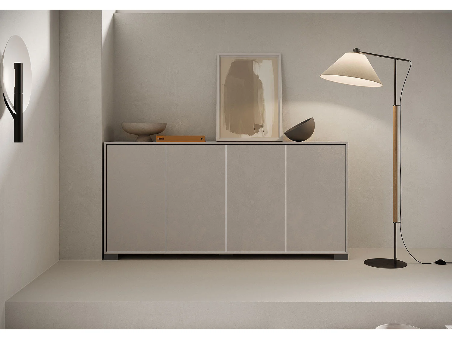 Buffet bas 4 portes 172x40x83 cm Lumina cachemire