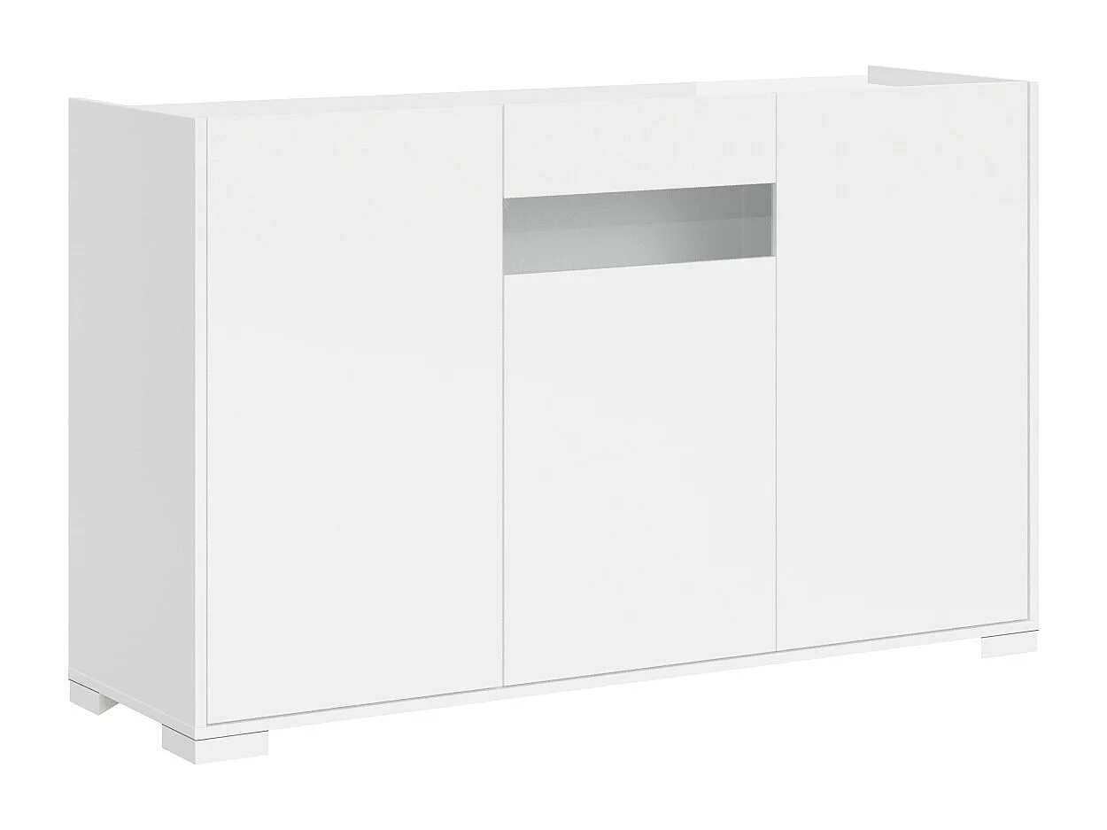 Móvel de sala 3 portas 130x40x81 cm Riflesso branco brilhante