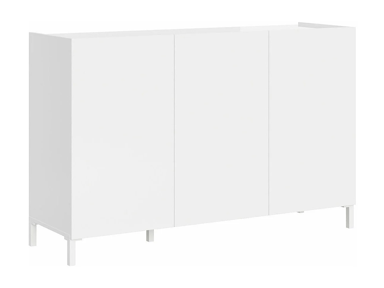 Buffet bas 3 portes et 4 tiroirs 130x40x84 cm Solaria blanc brillant