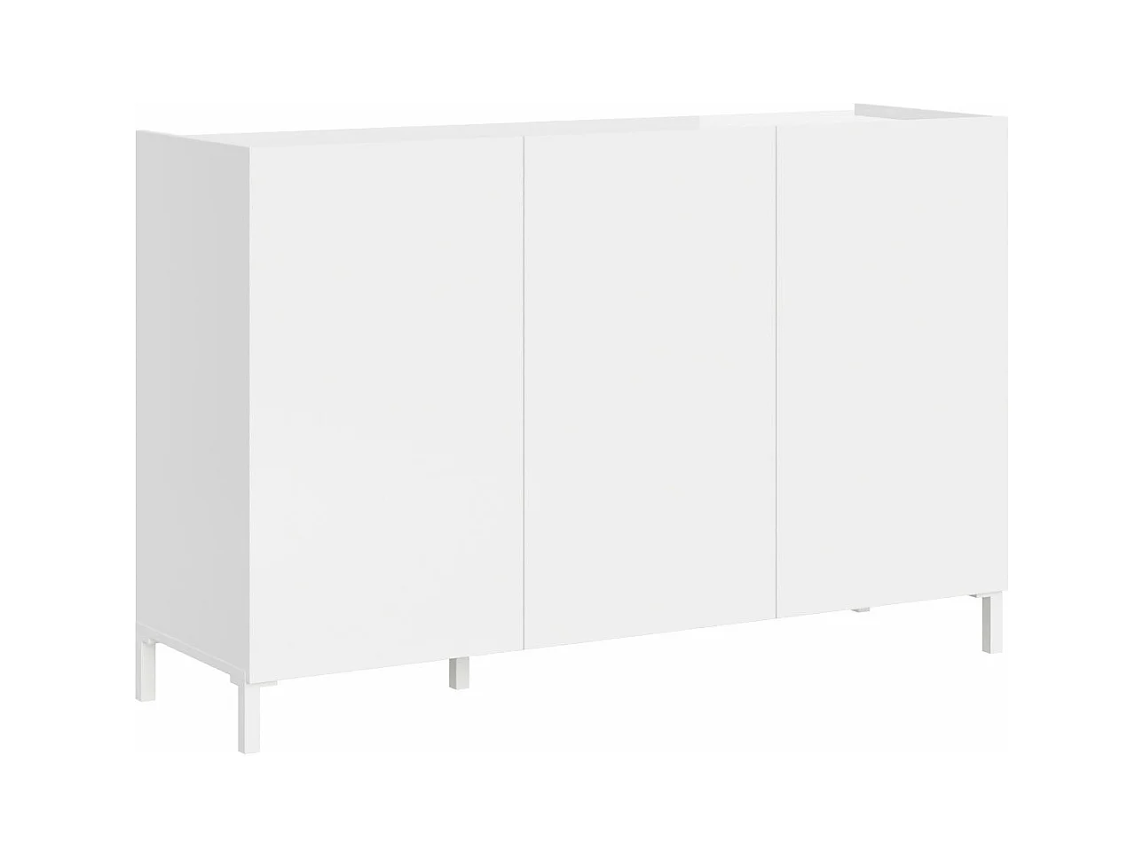 Buffet bas 3 portes et 4 tiroirs 130x40x84 cm Solaria blanc brillant