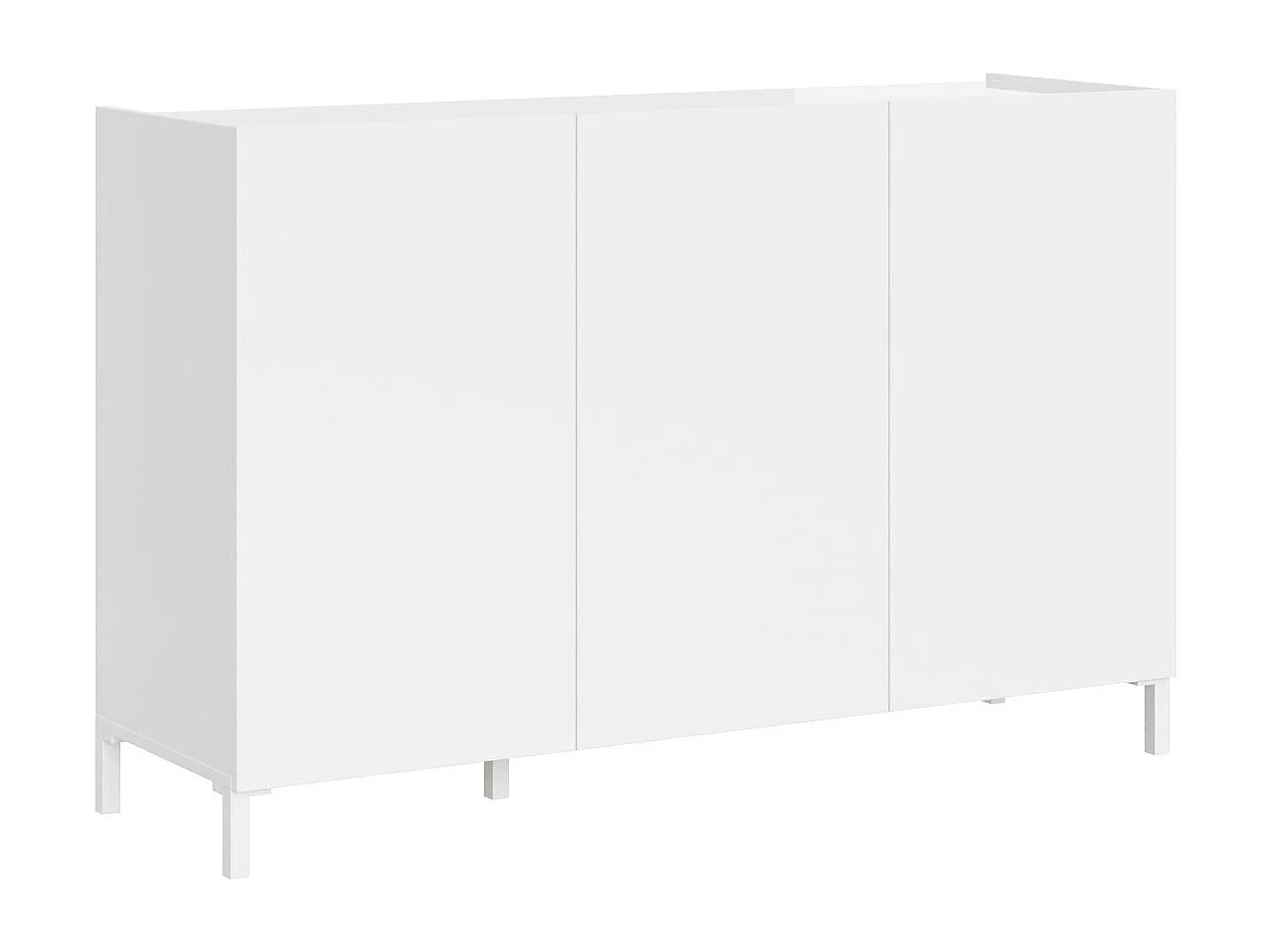 Buffet bas 3 portes 130x40x84 cm Solaria blanc brillant