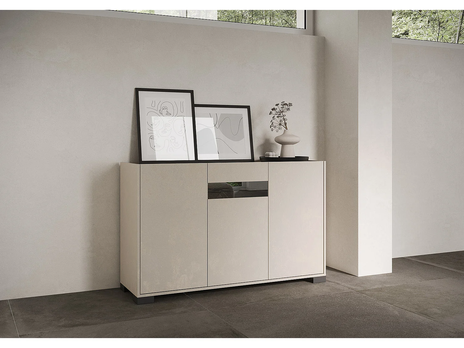 Madia 3 ante 130x40x81 cm Riflesso cashmere