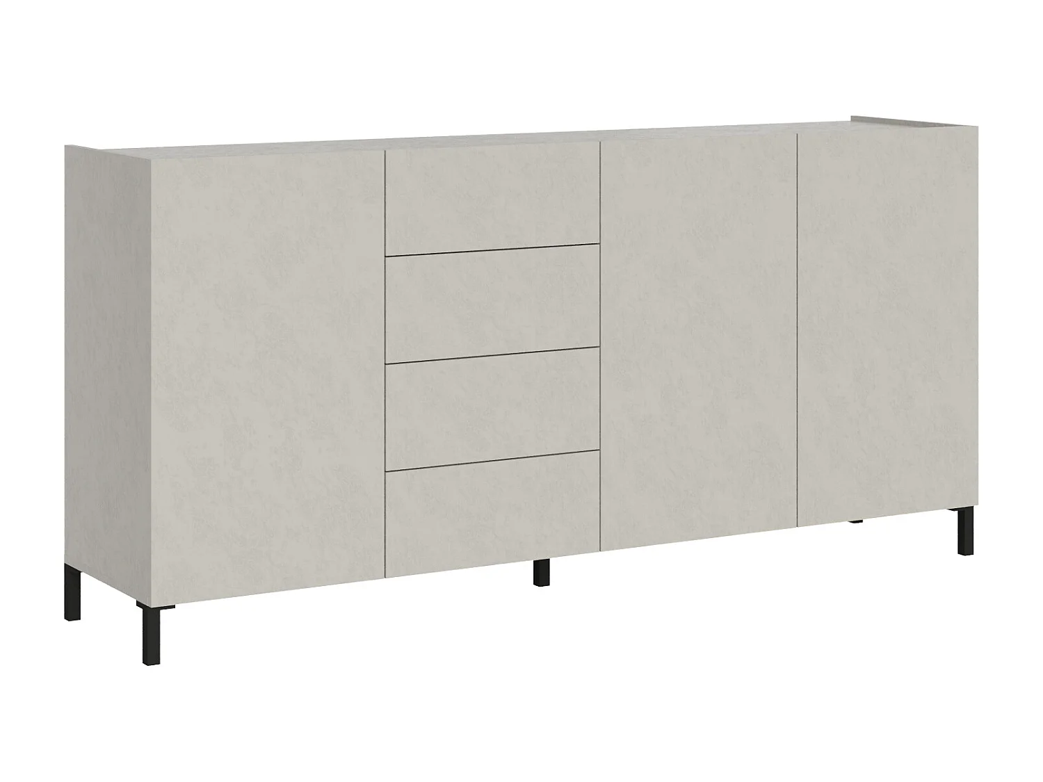 Buffet bas 3 portes et 4 tiroirs 174x40x84 cm Solaria cachemire