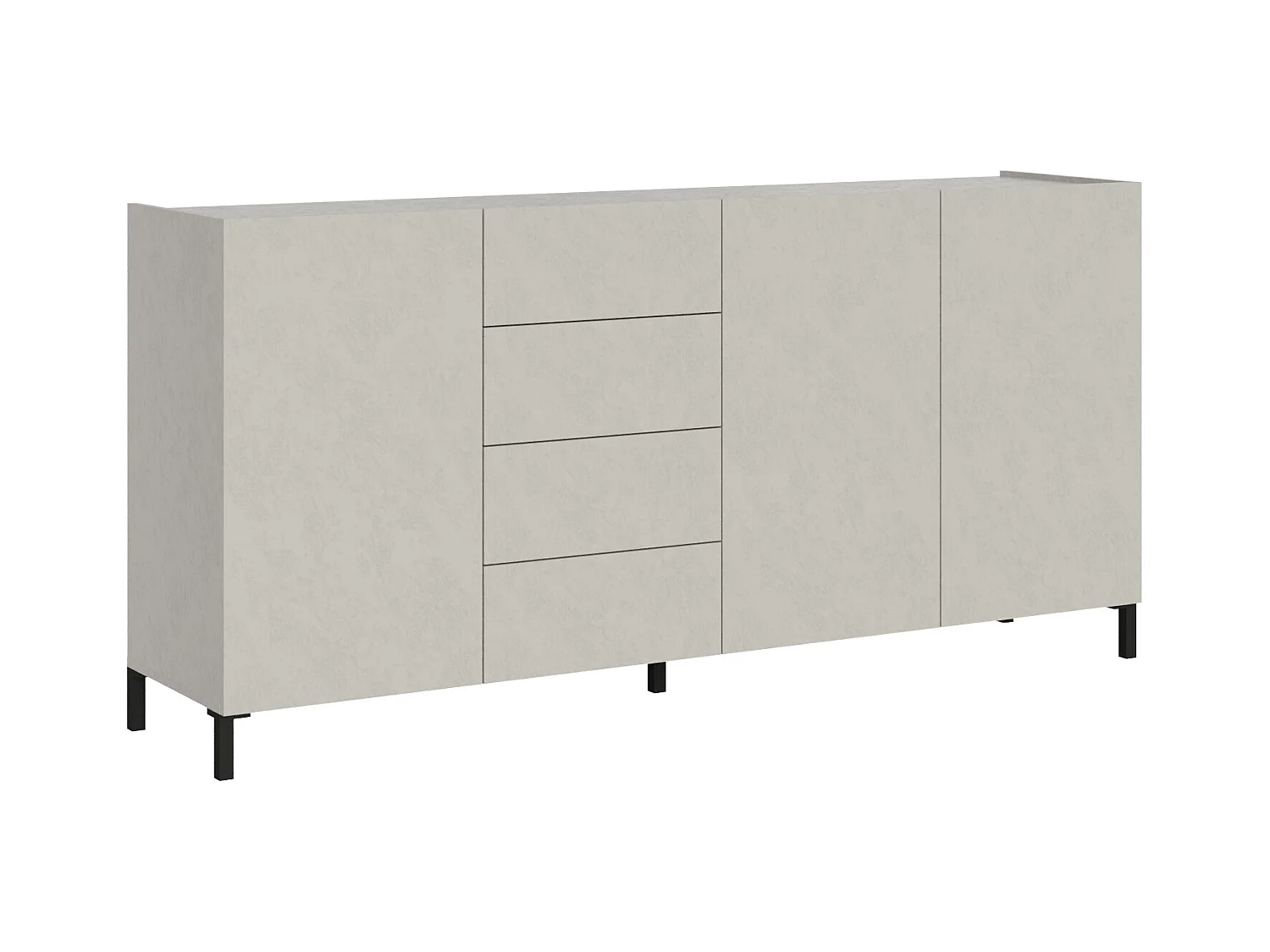 Solaria Modern dressoir 174 cm in kasjmier - 3 deuren en 4 laden voor optimale opbergruimte-Kleur Beige