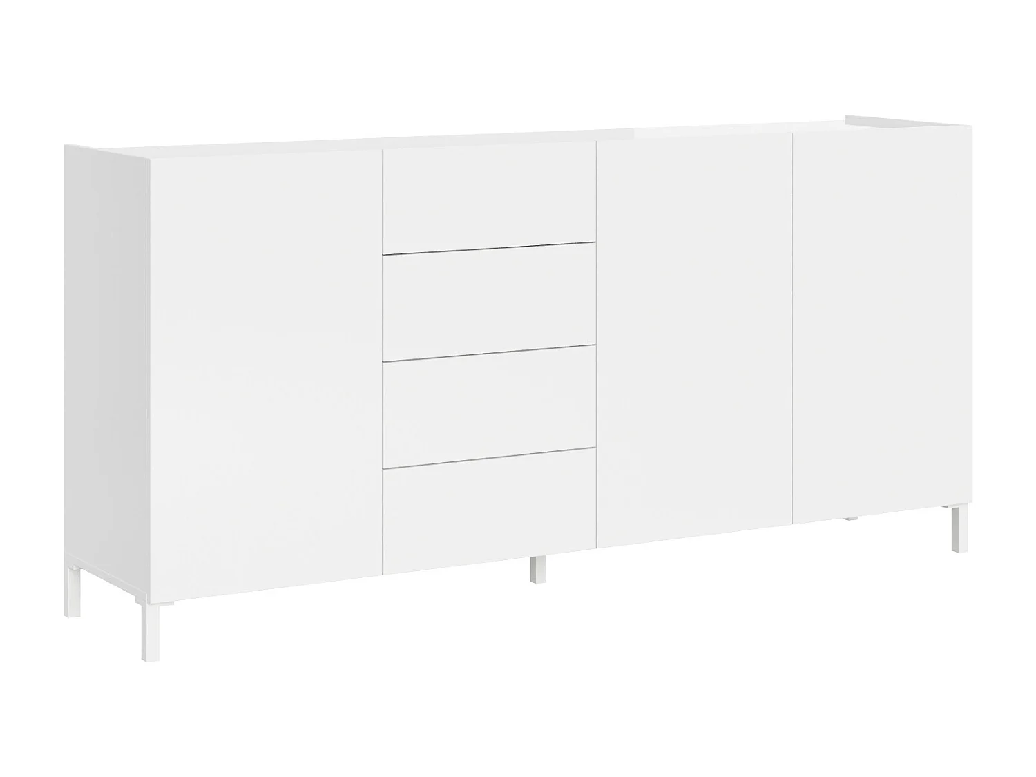 Aparador 3 portas/4 gavetas 174x40x84 cm Solaria branco brilhante