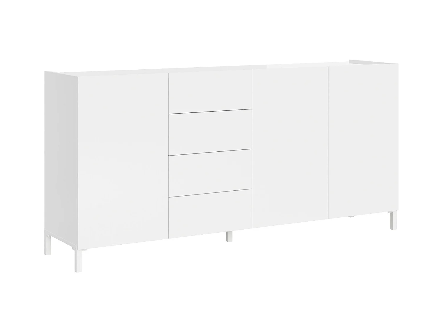Solaria Modern dressoir 174 cm in kasjmier - 3 deuren en 4 laden voor optimale opbergruimte-Kleur Wit