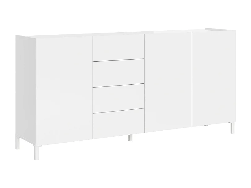 Dressoir met 3 deuren en 4 lades 174x40x84 glanzende wit Solaria