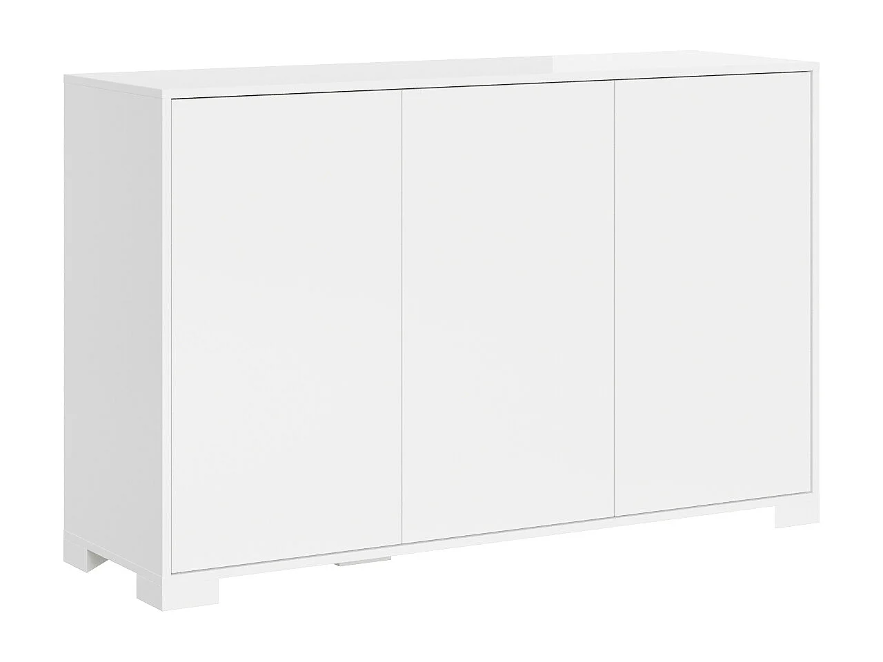 3-türiges Sideboard 130x40x83 cm Lumina glänzend weiß