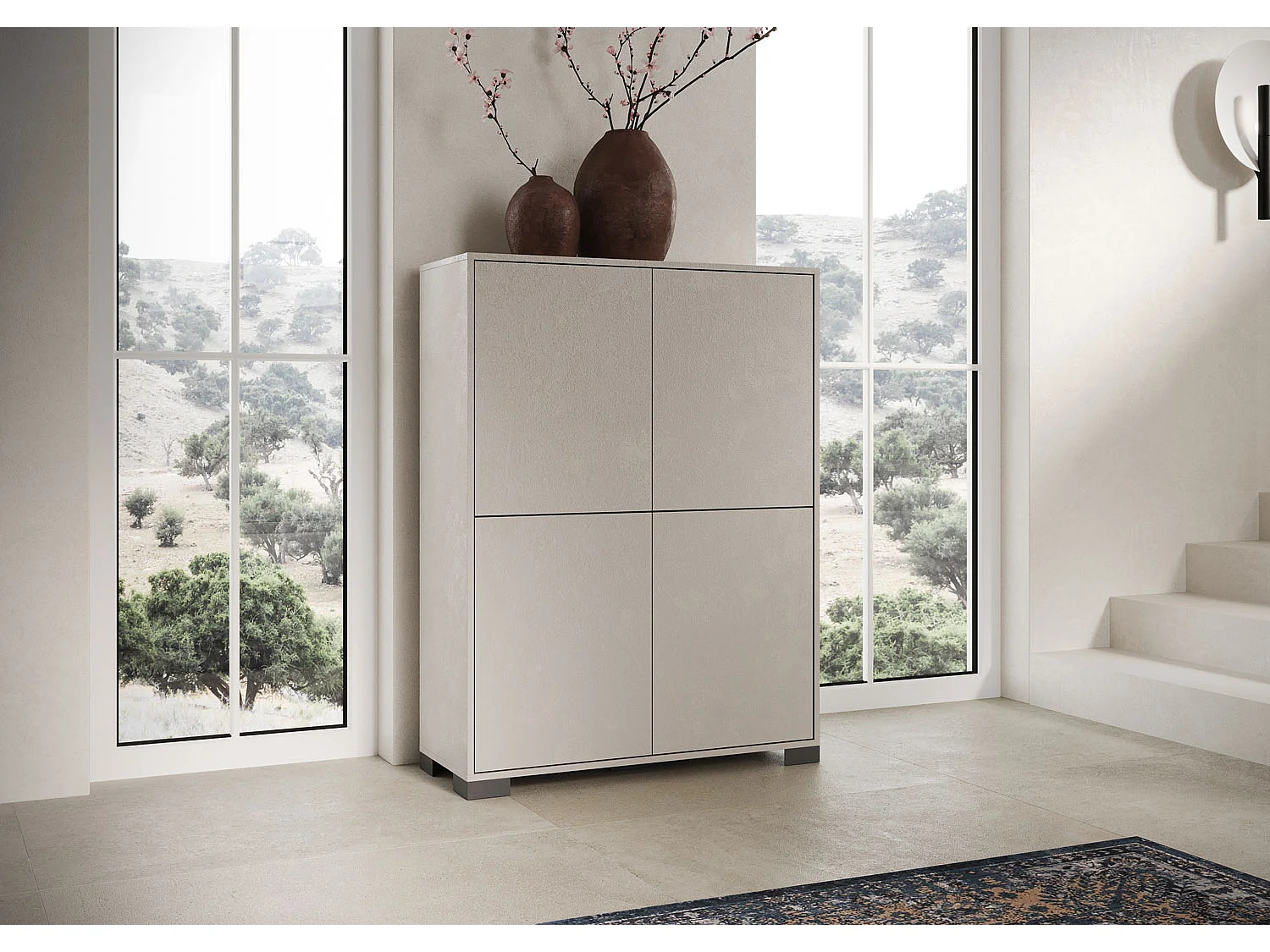 Aparador alto 4 puertas 90x35x120 cm Lumina cachemira