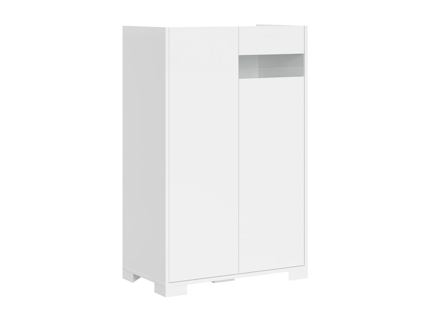 Buffet haut 2 portes 70x35x110 cm Riflesso blanc brillant