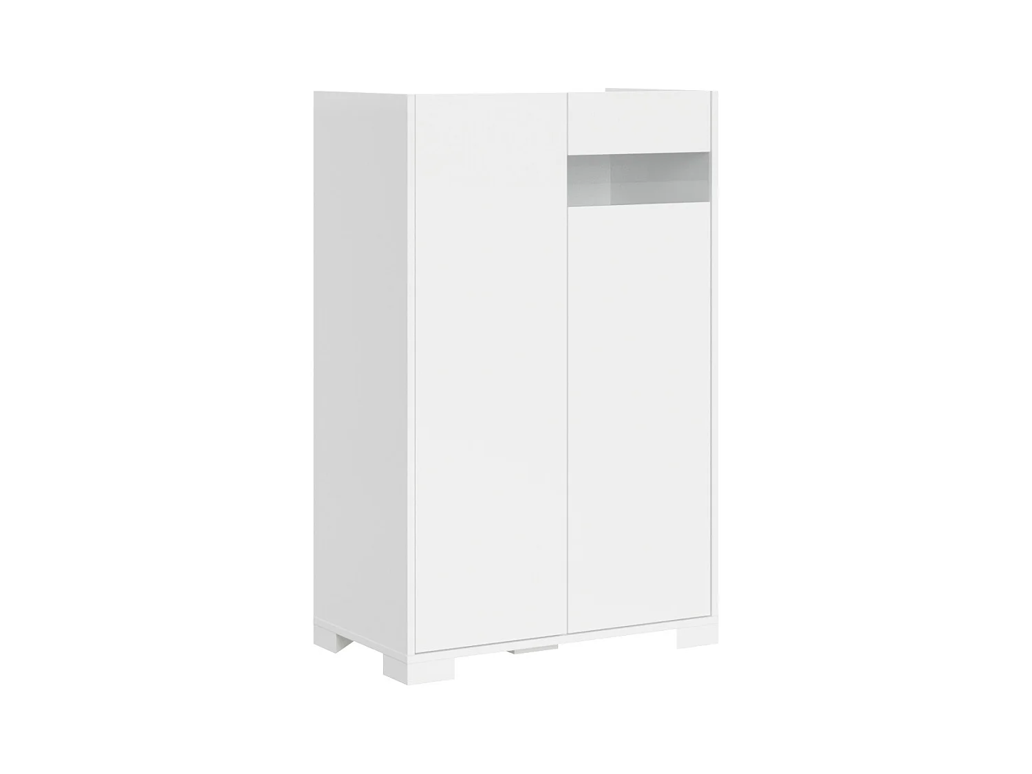 Buffet haut 2 portes 70x35x110 cm Reflexo blanc brillant