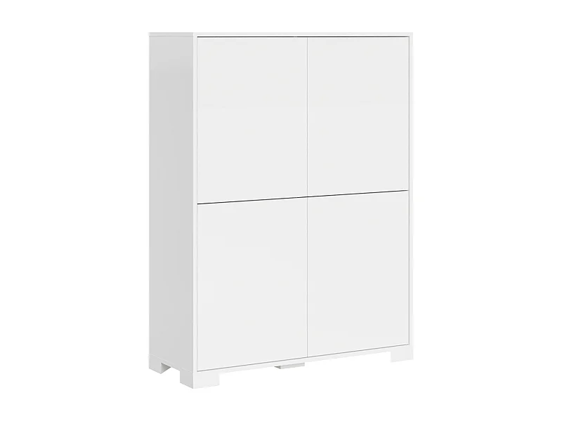 Aparador alto 4 portas 90x35x120 cm Lumina branco brilhante
