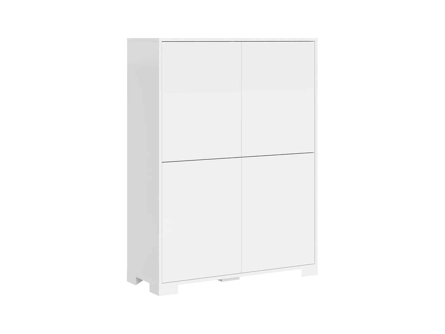 Buffet haut 4 portes 90x35x120 cm Lumina blanc brillant