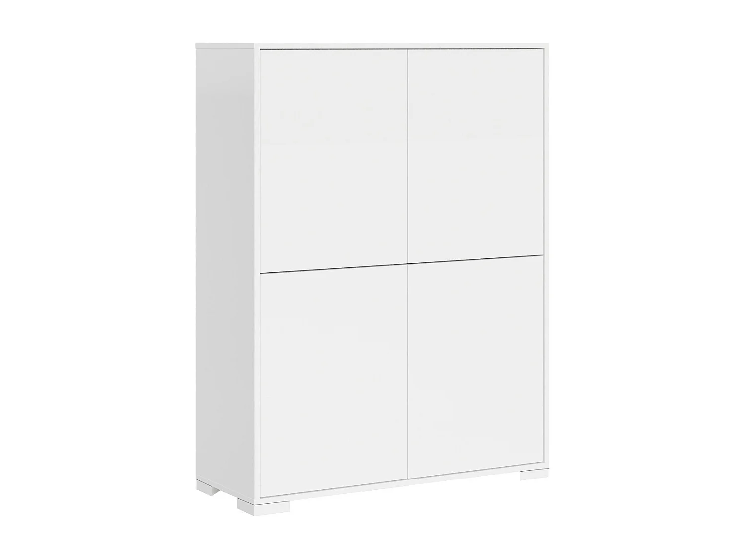 Hoog dressoir met 4 deuren 90x35x120 cm glanzende wit Lumina
