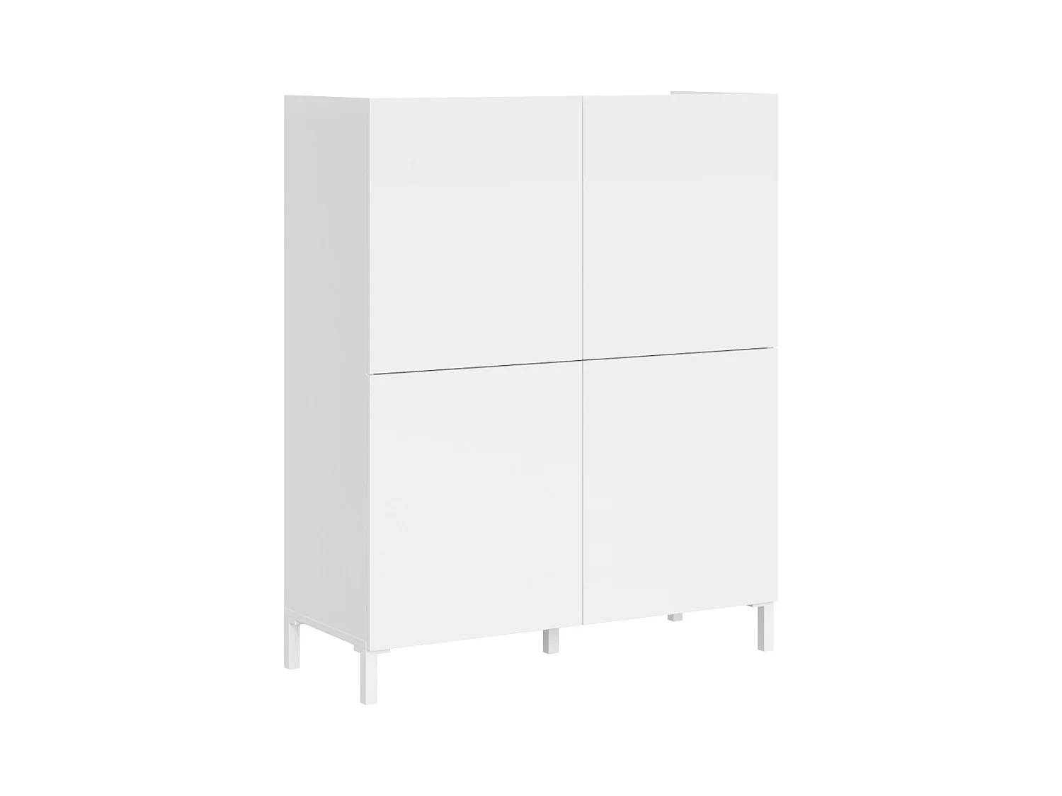 Buffet haut 4 portes 90x35x110 cm Solaria blanc brillant