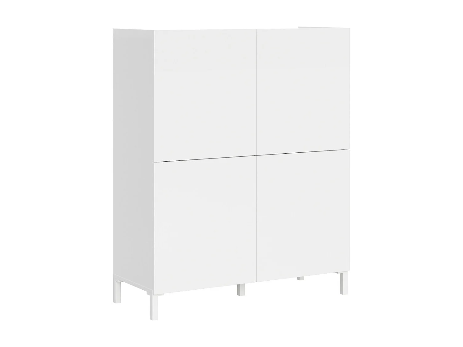 Hoog dressoir met 4 deuren 90x35x110 glanzende wit Solaria