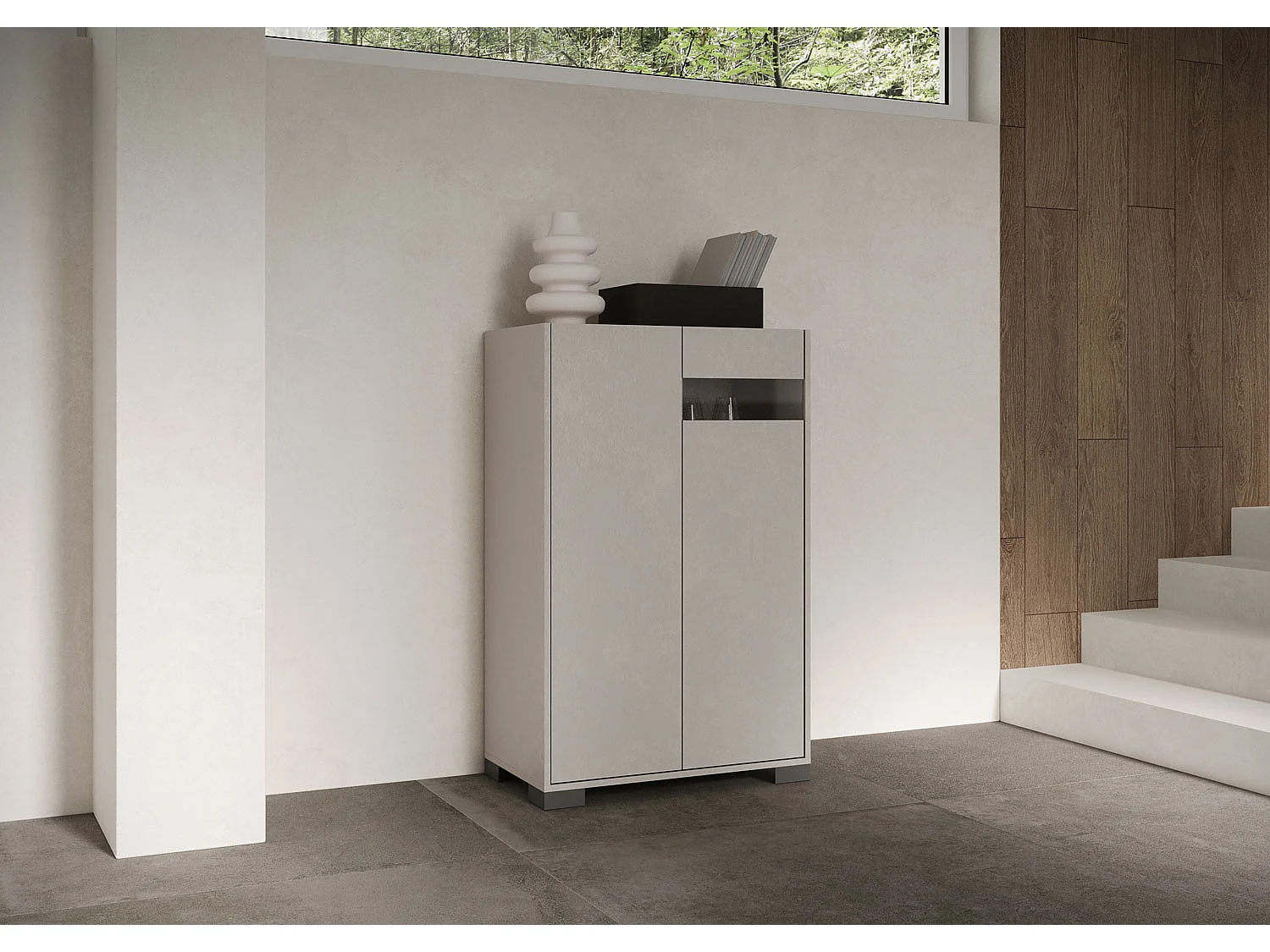 Buffet haut 2 portes 70x35x110 cm Riflesso cachemire