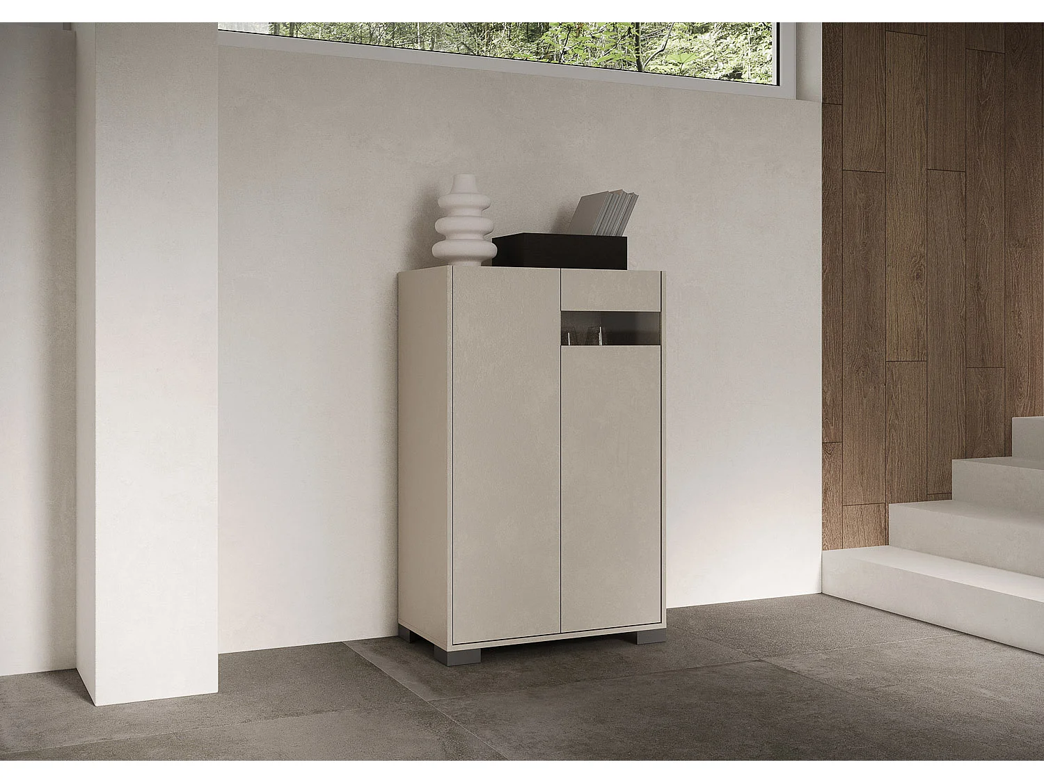 Buffet haut 2 portes 70x35x110 cm Riflesso cachemire