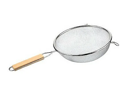 Lot de 3 Passoires Inox & Bois "Sieve" 35cm Argent
