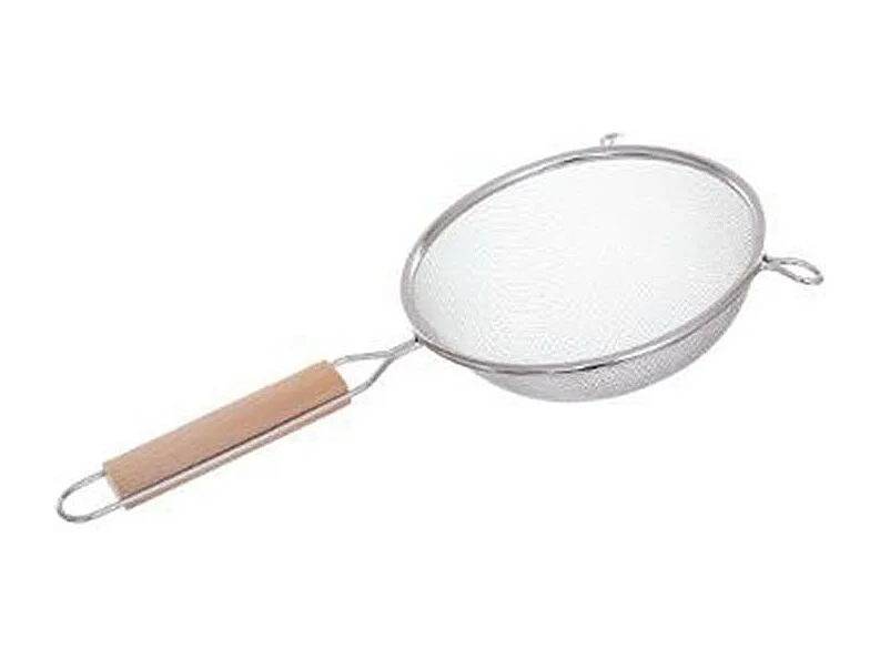 Set aus 3 Sieben aus Edelstahl & Holz "Sieve" 35cm Silber