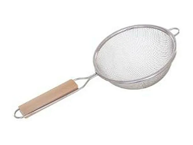 Set aus 3 Sieben aus Edelstahl & Holz "Sieve" 35cm Silber