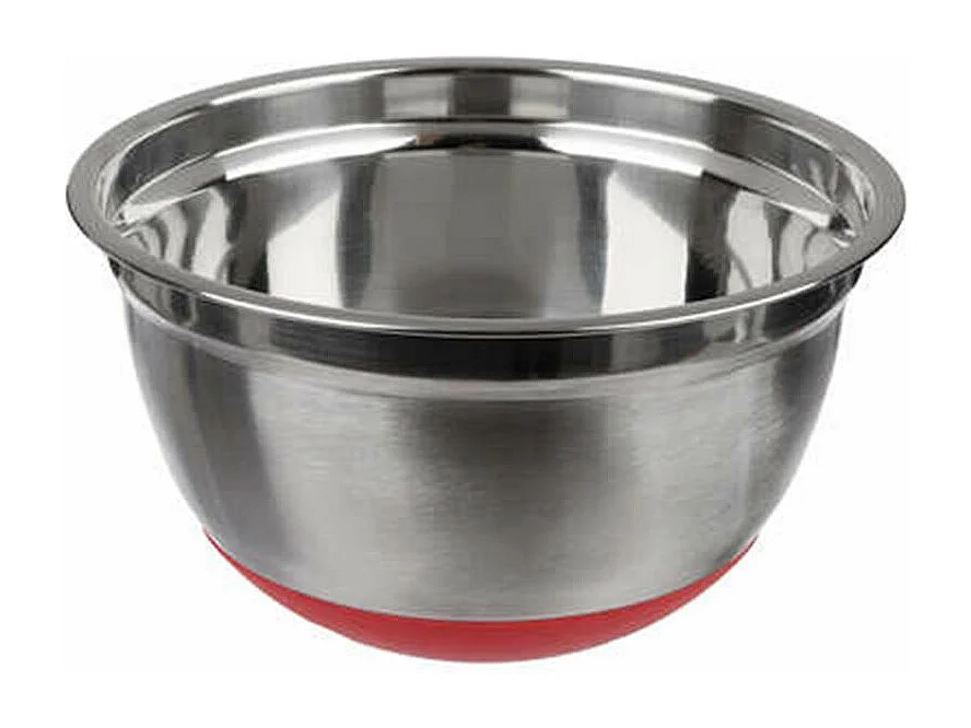 Saladier en Inox "Antidéparant" 4,5L Argent & Rouge