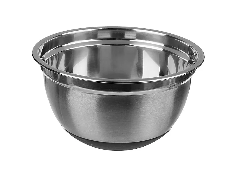 Saladeschaal van roestvrij staal met antislip 2,5L Zilveren Basis Trendy & Praktisch