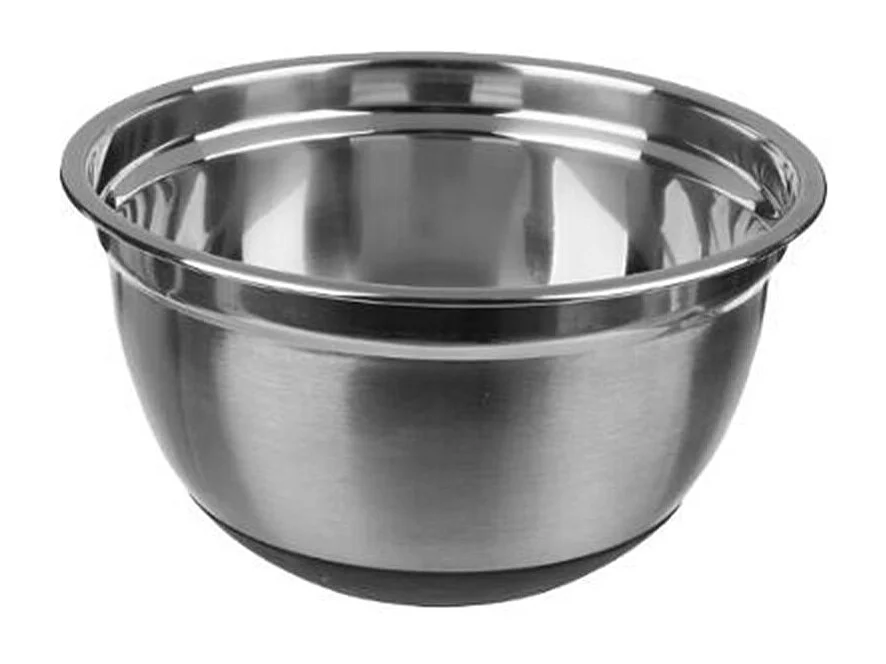 Salatschüssel aus Edelstahl rutschfest 2,5L Silberne Basis Trendy & Praktisch