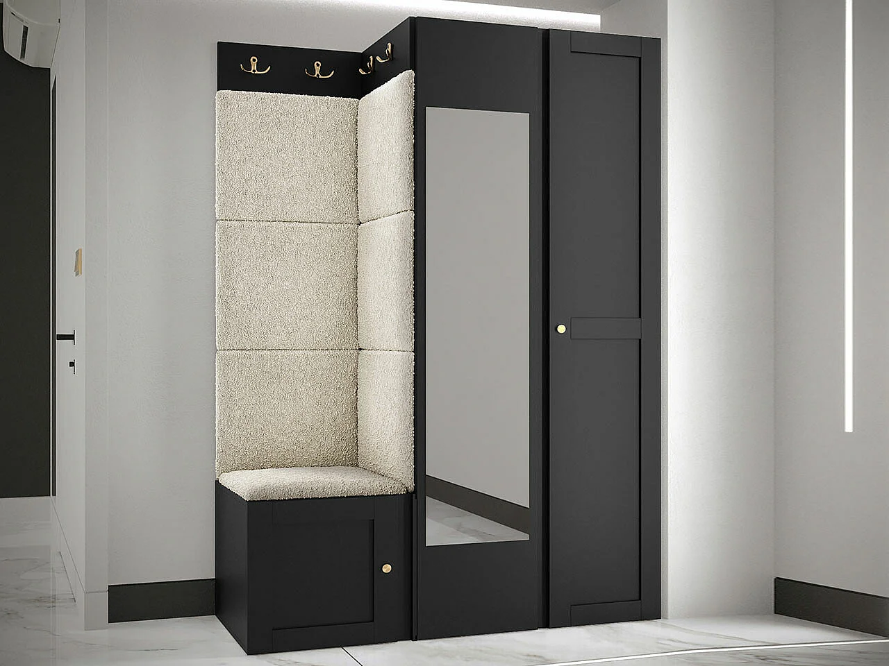 Conjunto para corredor Hartford 380, Espelho, 19x12x5cm