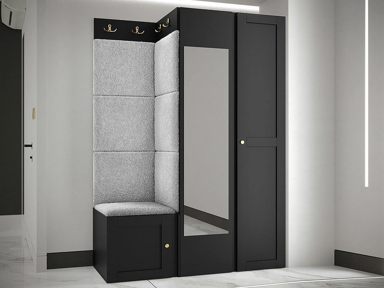 Conjunto para corredor Hartford 380, Espelho, Colocado, 19x12x5cm