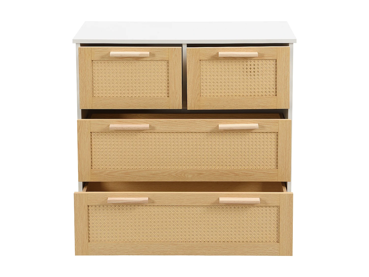 Meuble en rotin de haute qualité à 4 tiroirs, meuble de rangement, dimensions : L80/H80/D38cm